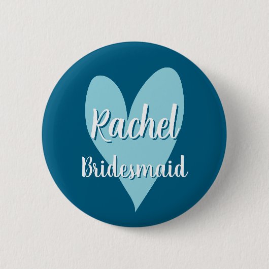Verspielte Herz Brautjungfern Namensbuttons Button (Vorderseite)