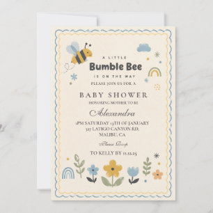 Verspielte Hummel-Baby-Party Einladung