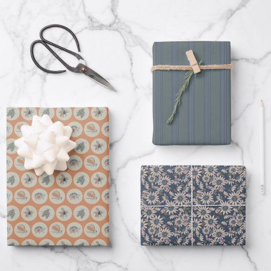 Verspielte Käfer Geschenkpapier Set (Vorderseite)
