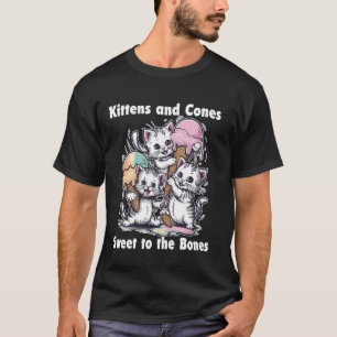 Verspielte Kätzchen Eiscreme Skizze Lustige Katze T-Shirt