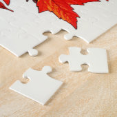 Verspielte Kätzchen jagen Herbstlaub Puzzle (Seite)