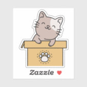 Verspielte Katze Aufkleber (Blatt)