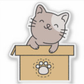 Verspielte Katze Aufkleber (Vorderseite)