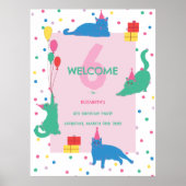 Verspielte Katzen - Geburtstagsfeier Willkommen Poster (Vorne)