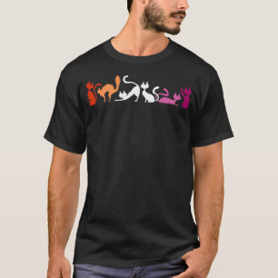 Verspielte Katzen in Lesbischer Pride Stretch Yoga T-Shirt