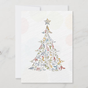 verspielte Kritzeleien Weihnachtsbaum Feiertagskarte