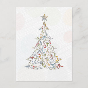 verspielte Kritzeleien Weihnachtsbaum Feiertagspostkarte