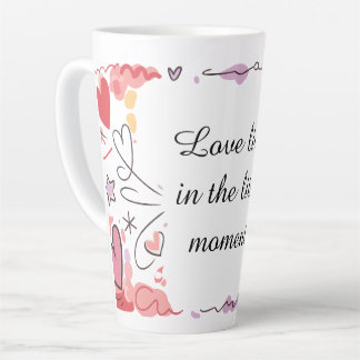 Verspielte Liebes-Doodle-Illustration Milchtasse