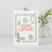 verspielte niedliche Weihnachtskarte (Stehend Vorderseite)