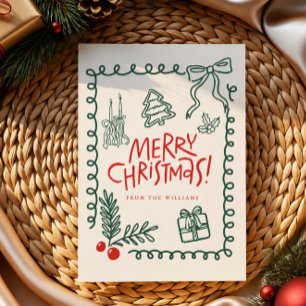 verspielte niedliche Weihnachtskarte