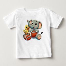 Verspielte Pals: Cartoon Elephant und Ente Baby T-shirt