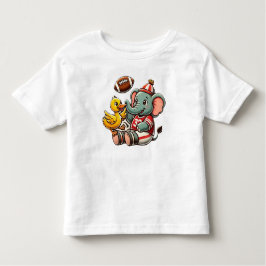 Verspielte Pals: Cartoon Elephant und Ente Kleinkind T-shirt