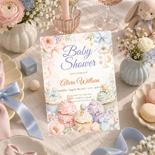 Verspielte Pastell-Baby-Party Einladung