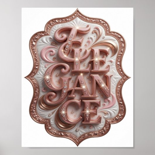 Verspielte Pink ELEGANCE Druck Poster (Vorne)