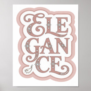 Verspielte Pinke ELEGANZ 3D Text Kunst Poster