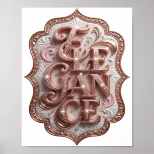 Verspielte Pinke ELEGANZ Künstlerisches Motiv Poster