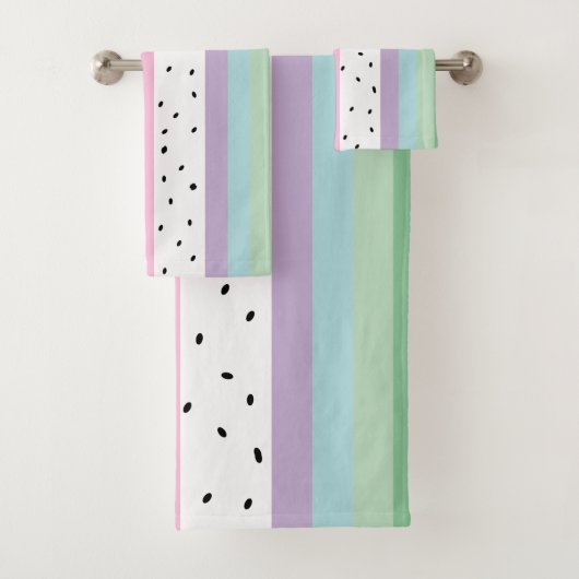 Verspielte Pop-Streifen Badhandtuch Set (Insitu)