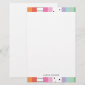 Verspielte Pop-Streifen Briefpapier (Vorne/Hinten)