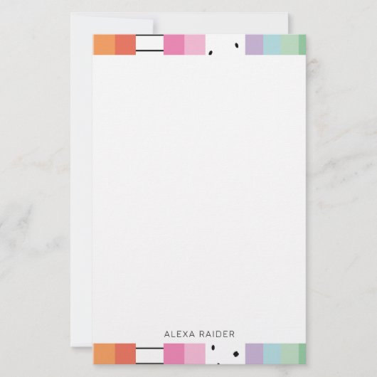 Verspielte Pop-Streifen Briefpapier (Vorderseite)