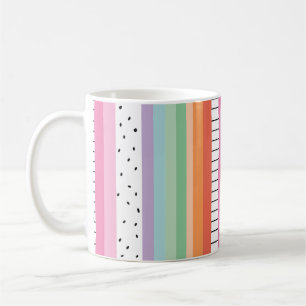 Verspielte Pop-Streifen Kaffeetasse