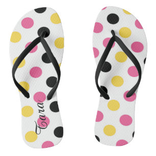 Verspielte Punkte Personalisierte Flip Flops Badesandalen