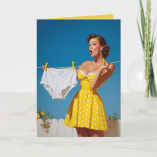 Verspielte Retro-Wäschetag-Überraschung Karte