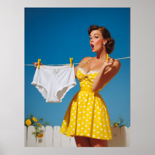Verspielte Retro-Wäschetag-Überraschung Poster