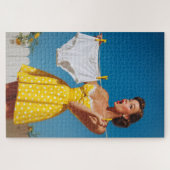 Verspielte Retro-Wäschetag-Überraschung Puzzle (Horizontal)