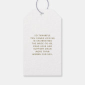 Verspielte rosa Schleife handgeschriebene Hochzeit Geschenkanhänger (Rückseite)