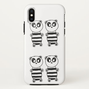 Verspielte Schwarz-Weiß-Panda-Kunst Case-Mate iPhone Hülle