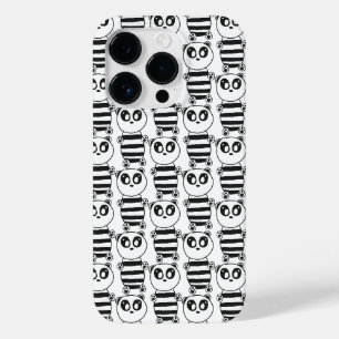 Verspielte Schwarz-Weiß-Panda-Kunst Case-Mate iPhone 14 Pro Hülle