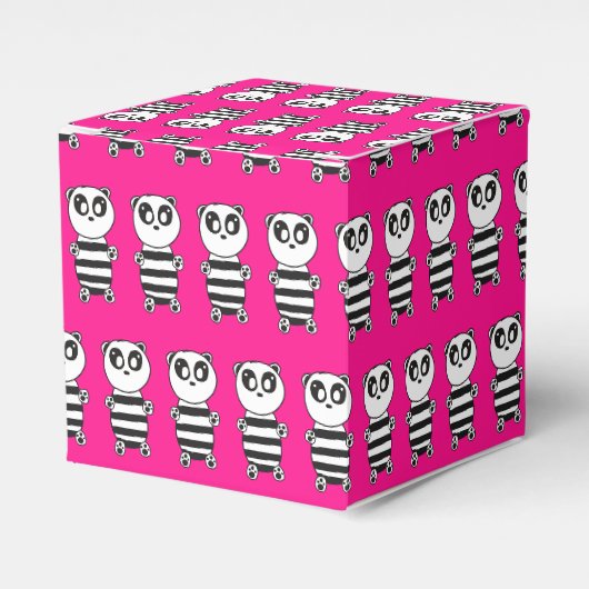 Verspielte Schwarz-Weiß-Panda-Kunst Geschenkschachtel (Vorderseite)