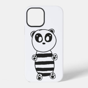 Verspielte Schwarz-Weiß-Panda-Kunst iPhone 12 Hülle