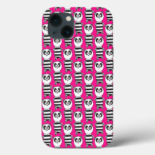Verspielte Schwarz-Weiß-Panda-Kunst iPhone 13 Hülle