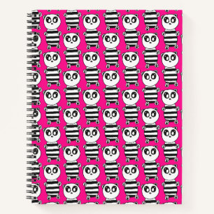 Verspielte Schwarz-Weiß-Panda-Kunst Notizblock