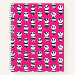 Verspielte Schwarz-Weiß-Panda-Kunst Notizblock