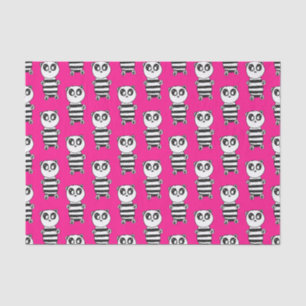 Verspielte Schwarz-Weiß-Panda-Kunst Seidenpapier