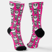 Verspielte Schwarz-Weiß-Panda-Kunst Socken (Gewinkelt)
