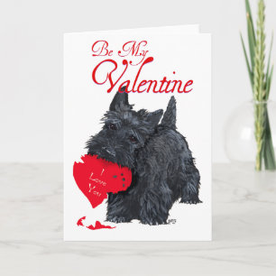 Verspielte Scottish Terrier Valentinstagskarte Feiertagskarte