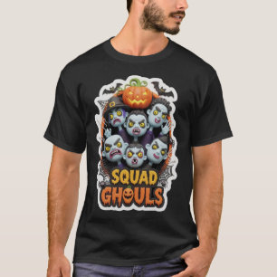 Verspielte Squad Ghouls Illustration für Halloween T-Shirt
