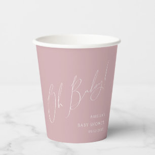 Verspielte Staubige Rose Oh Baby Shower Pappbecher