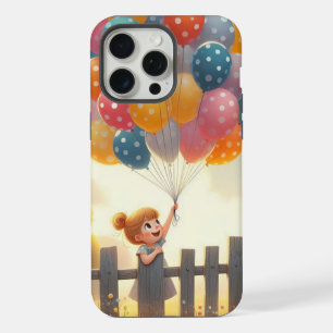 Verspielte/süße Ballonmädchen-Kunst iPhone 15 Pro Max Hülle