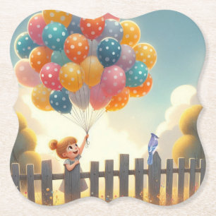 Verspielte/süße Ballonmädchen-Kunst Untersetzer