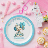Verspielte Teal Geburtstagsfeier  Pappteller (Party)