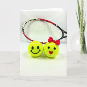 Verspielte Tennis-Liebeskarte Karte