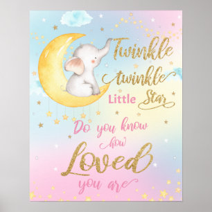 Verspielte Twinkle Twinkle Little Star Kinderzimme Poster