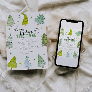 Verspielte Weihnachtsbaumdekoration Einladung