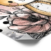 Verspielte Welpen-Blumen-Aquarell-Kunst (1) Poster (Ecke)