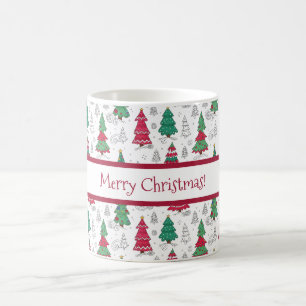 Verspielte Whimsical Dekorierte Weihnachtsbäume Do Kaffeetasse