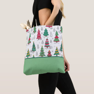 Verspielte Whimsical Dekorierte Weihnachtsbäume Kr Tasche